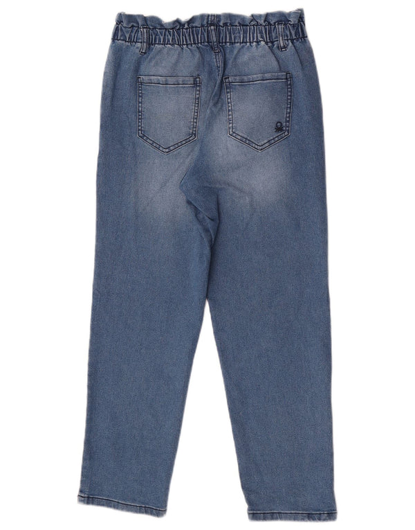 Blugi Benetton fete cu talie înaltă 10-11 ani XL W28 L24 albastru bumbac