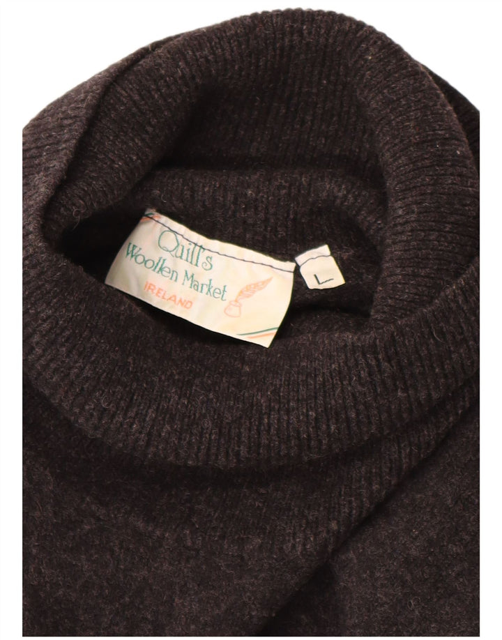 QUIILL'S WOOLEN MARKET Pulover pentru bărbați cu gât rulat, lână de miel mare, gri