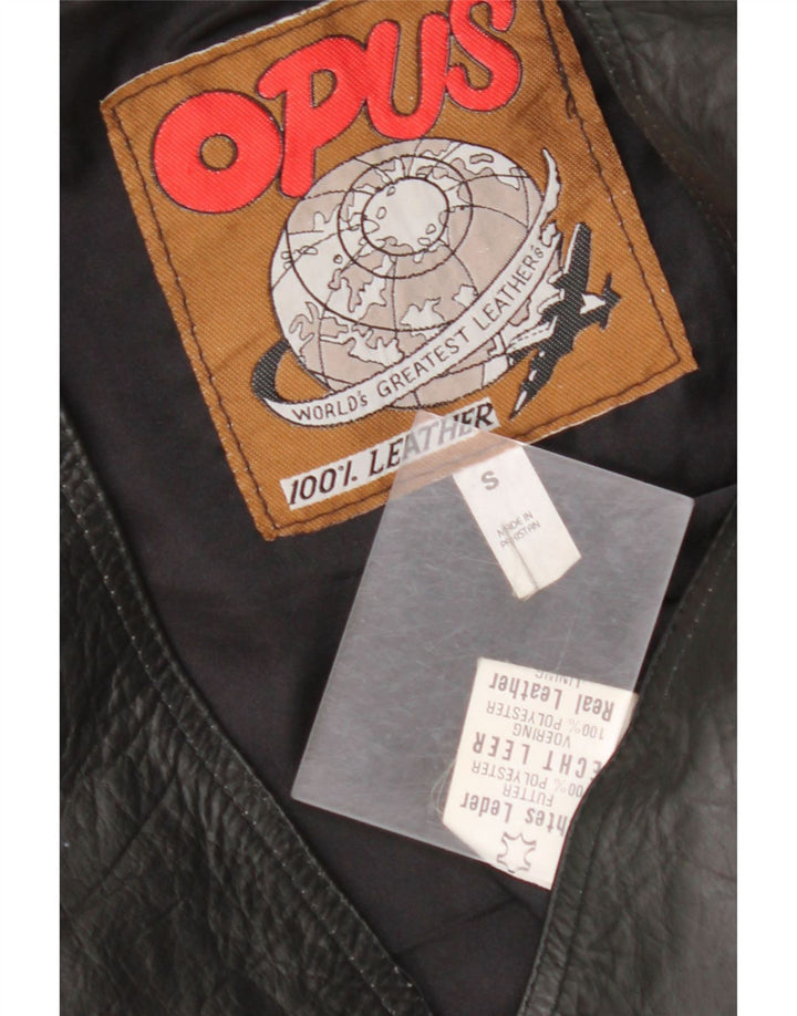 Vestă din piele pentru bărbați VINTAGE din piele neagră mică