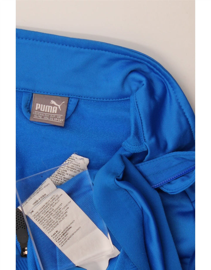 Jachetă de trening Puma pentru băieți 13-14 ani, poliester albastru