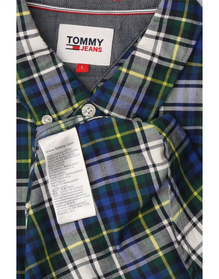 Cămașă de flanel pentru bărbați Tommy Hilfiger, bumbac cu carouri albastre mari