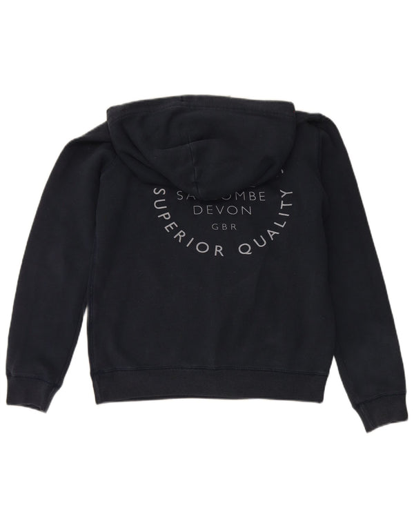 Jack Wills Pulover supradimensionat cu glugă cu grafic pentru femei UK 10 Small Bleumarin