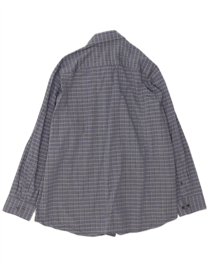 Cămașă Calvin Klein pentru bărbați, cu formă regulată, mărimea 17 XL, bumbac cu carouri gri