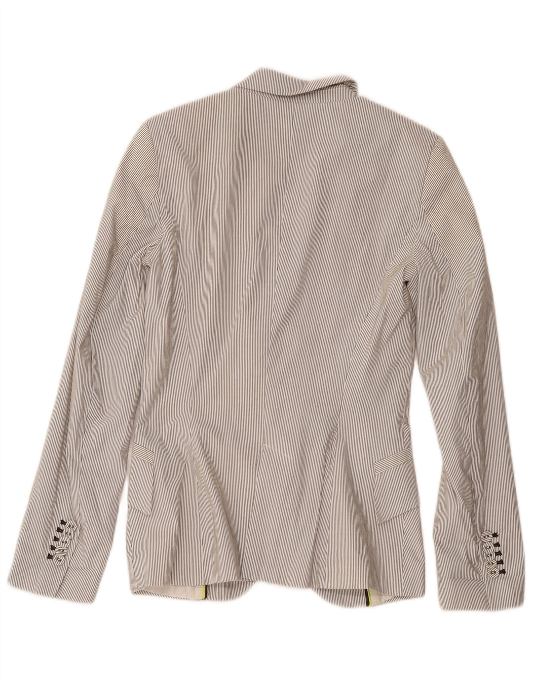 Jachetă Blazer pentru femei Zara cu 1 nasture UK 4 XS Poliester alb cu dungi