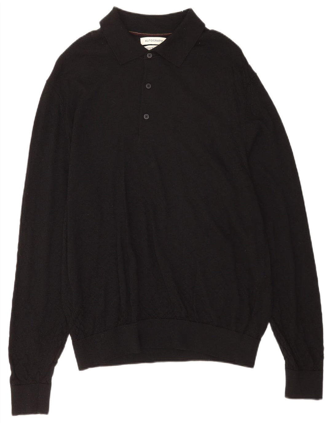 Pulover pentru bărbați Marks & Spencer, cu autograf, cu gât polo, XL, negru