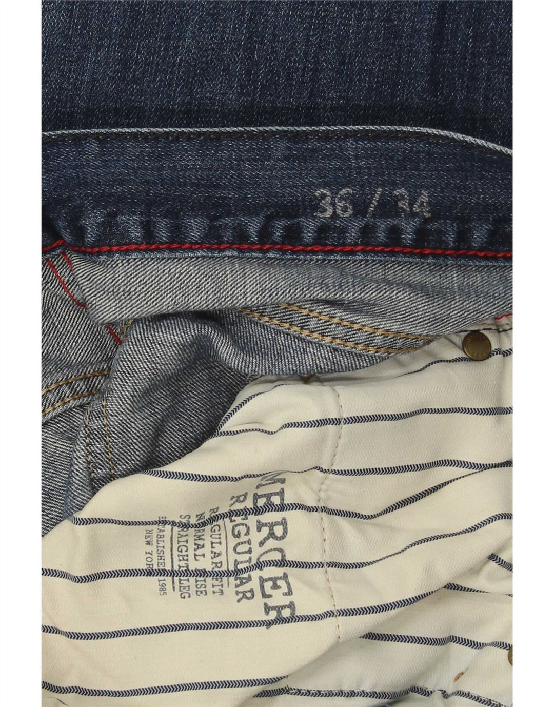 Blugi drepți obișnuiți pentru bărbați Tommy Hilfiger L36 L34 Bumbac albastru