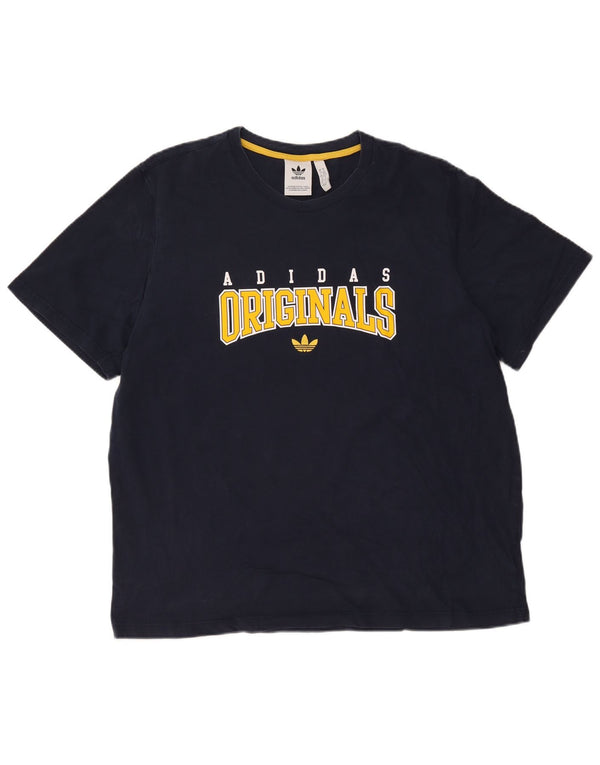 Tricou grafic pentru bărbați Adidas Top XL Bumbac bleumarin