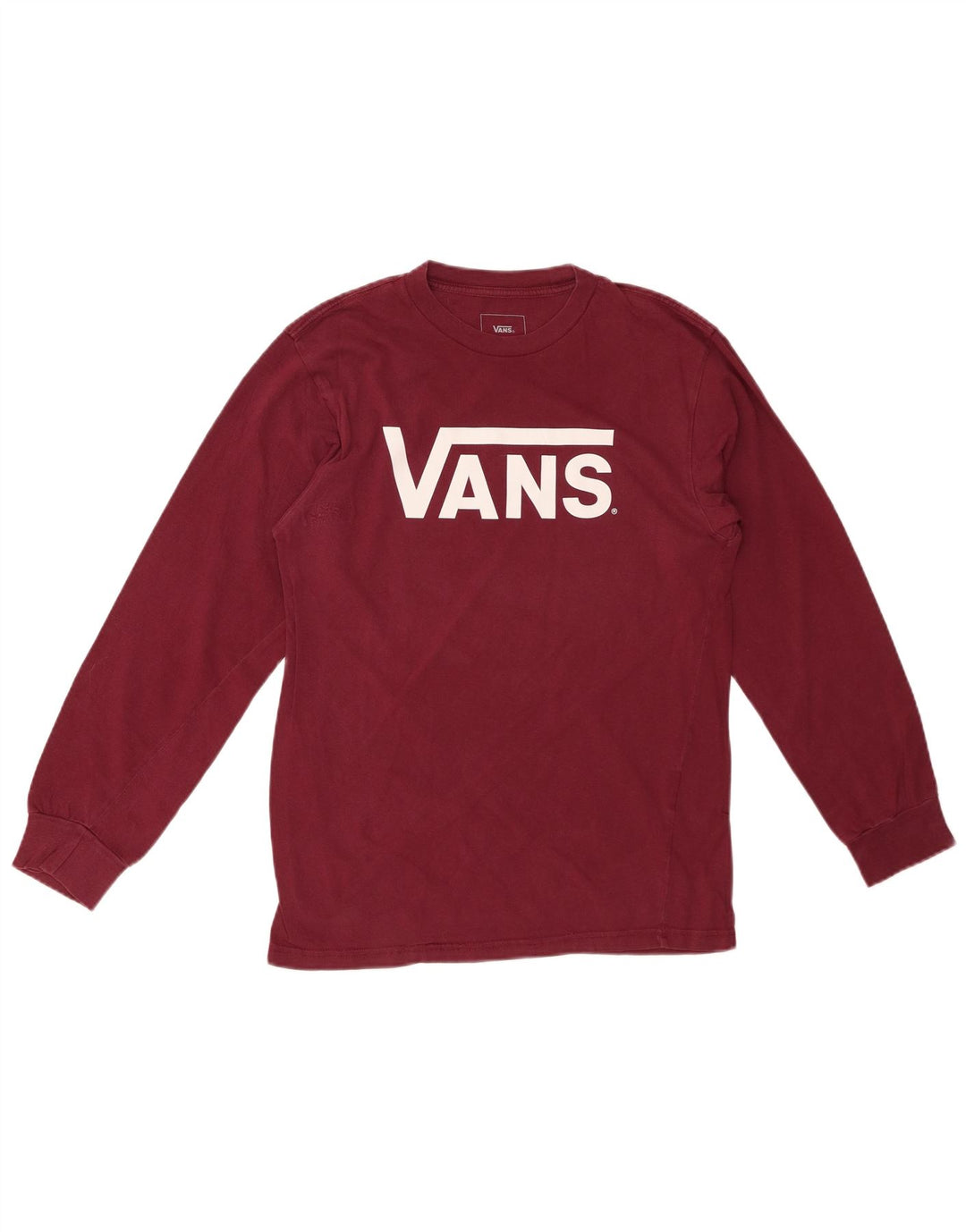 VANS pentru bărbați, cu croială clasică, top grafic cu mânecă lungă, bumbac burgundy mic