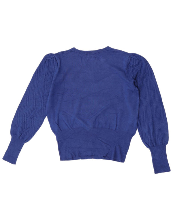 Pulover pentru femei Marks & Spencer cu decolteu triplu UK 14 Medium Blue Geometric