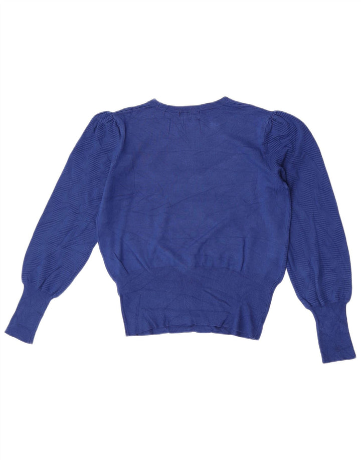 Pulover pentru femei Marks & Spencer cu decolteu triplu UK 14 Medium Blue Geometric