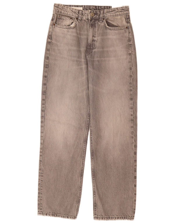Blugi conici cu talie înaltă pentru femei Mom Zara EU 38 Mici W28 L30 bumbac gri