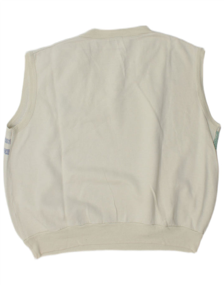 Sergio Tacchini Pulover fără mâneci pentru bărbați, mare, alb, bloc de culoare