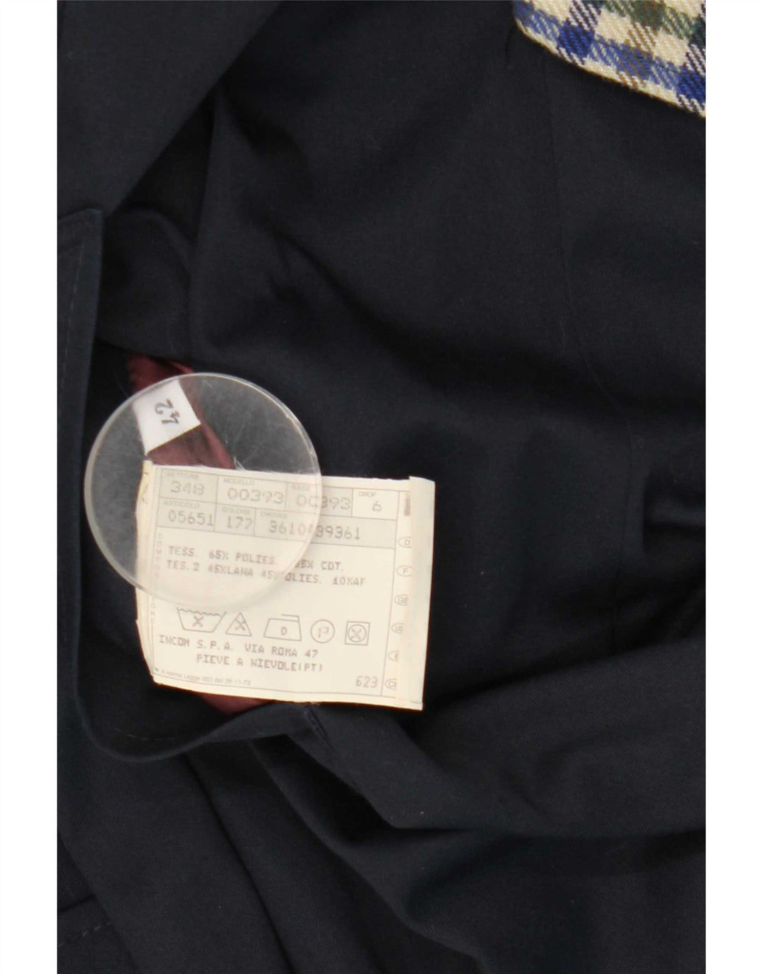 Palton reversibil vintage pentru femei IT 42 Poliester bleumarin mediu