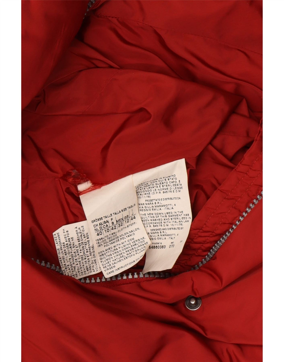 Jachetă căptușită de weekend pentru femei MAX MARA UK 12 roșu mediu poliamidă iarnă