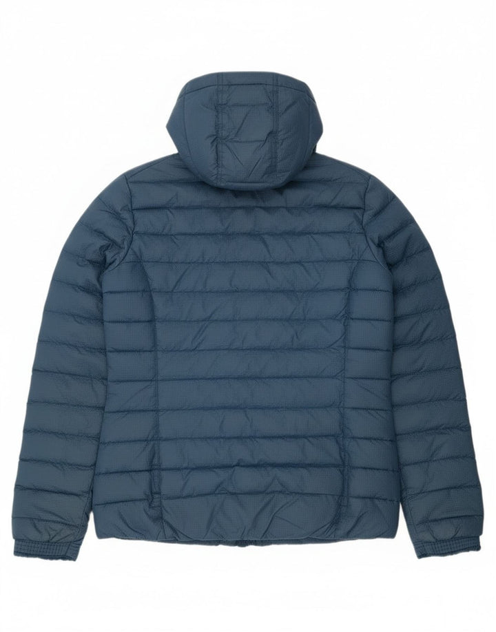 Jachetă căptușită cu glugă Adidas pentru femei UK 14 Medium Blue Nylon