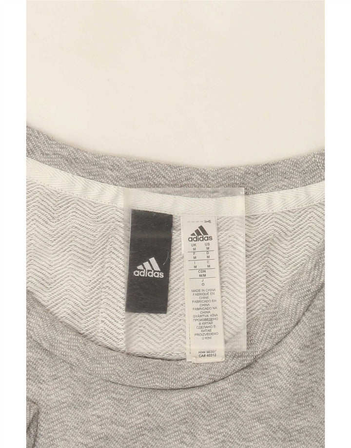 Tricou grafic pentru bărbați Adidas Top Mediu Gri, bumbac cu pete