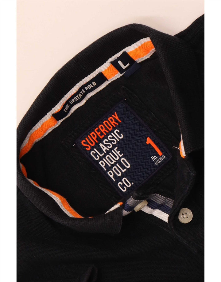 Tricou polo grafic pentru bărbați Superdry, mare bleumarin