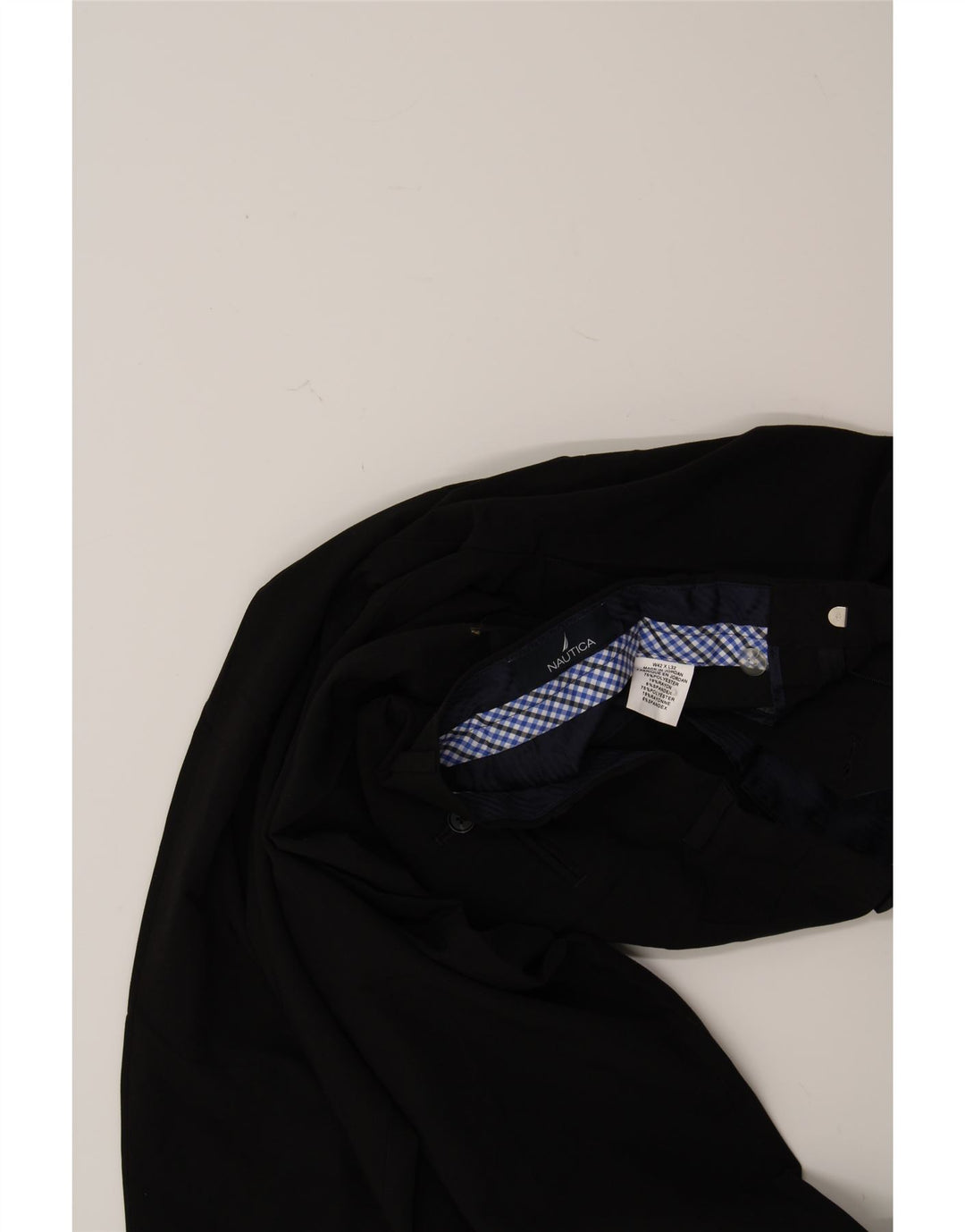 NAUTICA Mens Slim Suit Trousers W42 L32 Black Polyester Vintage Nautica and Second-Hand Nautica from Messina Hembry 