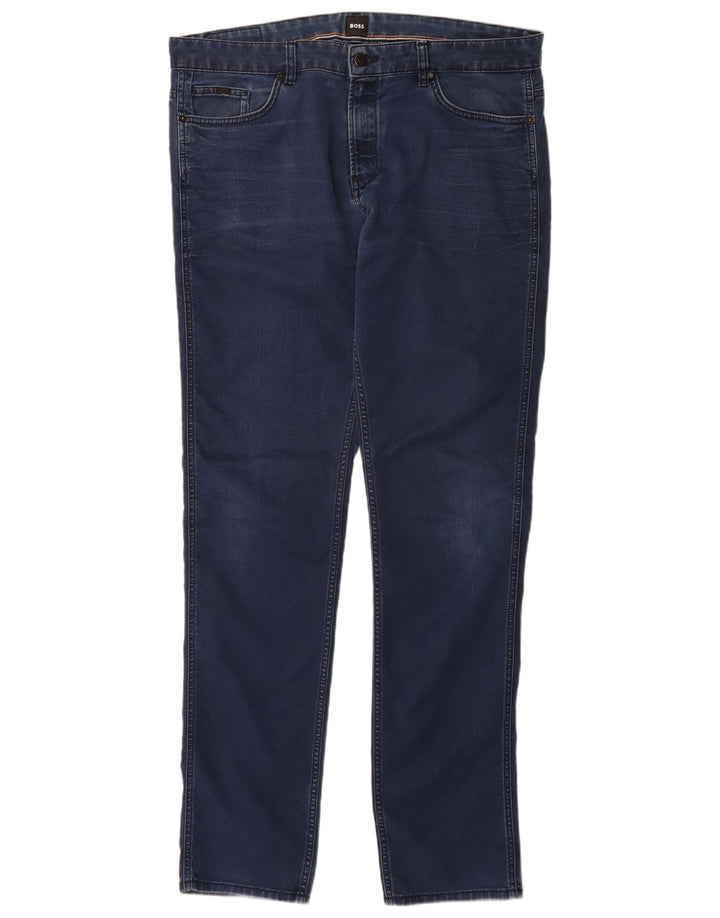 Blugi slim pentru bărbați Hugo Boss W38 L36 bumbac bleumarin
