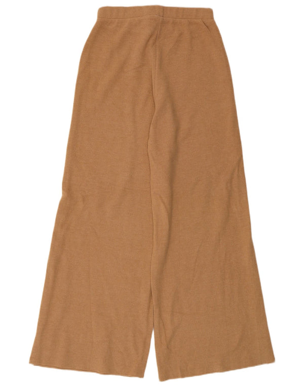 Pantaloni de trening tricot pentru femei Zara UK 12, bumbac, bej mediu