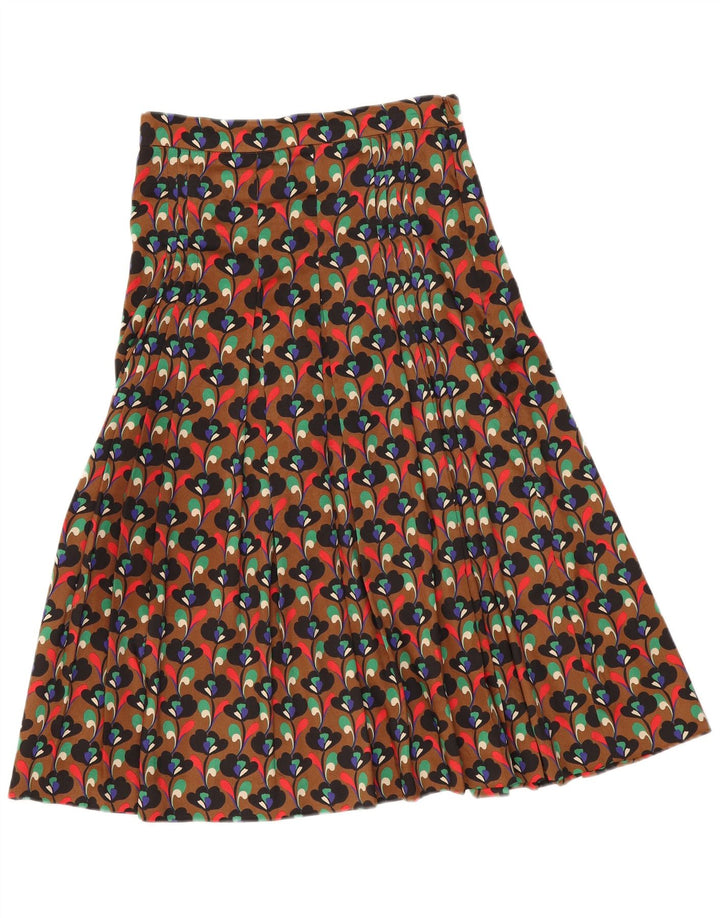 Fusta plisată pentru femei Zara Medium W28 Maro Poliester Floral