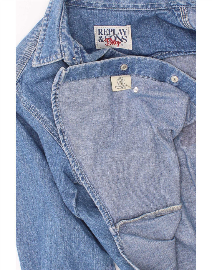Cămașă Denim Graphic Băieți Replay 6-7 Ani Bumbac Albastru