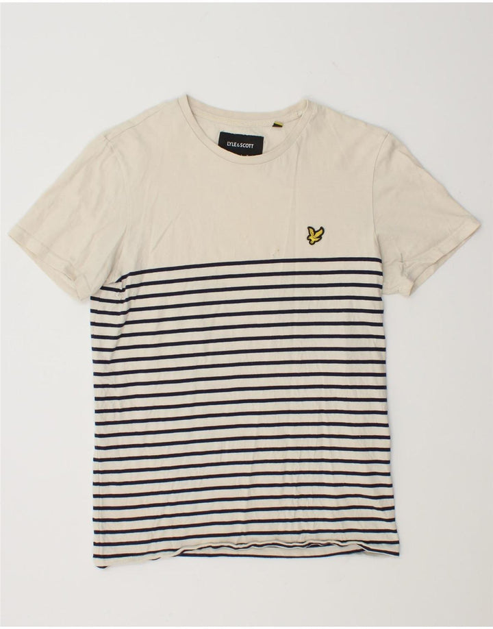 Tricou pentru femei Lyle & Scott Top UK 12 Bumbac cu dungi albe medii