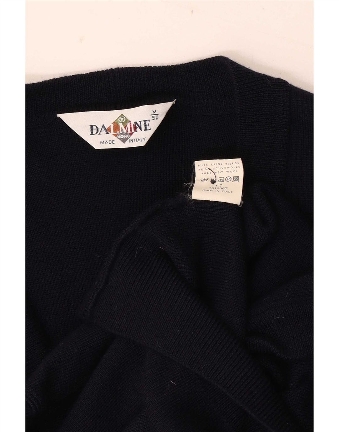Pulover cardigan pentru bărbați DALMINE IT 50 Mediu Lână virgină bleumarin