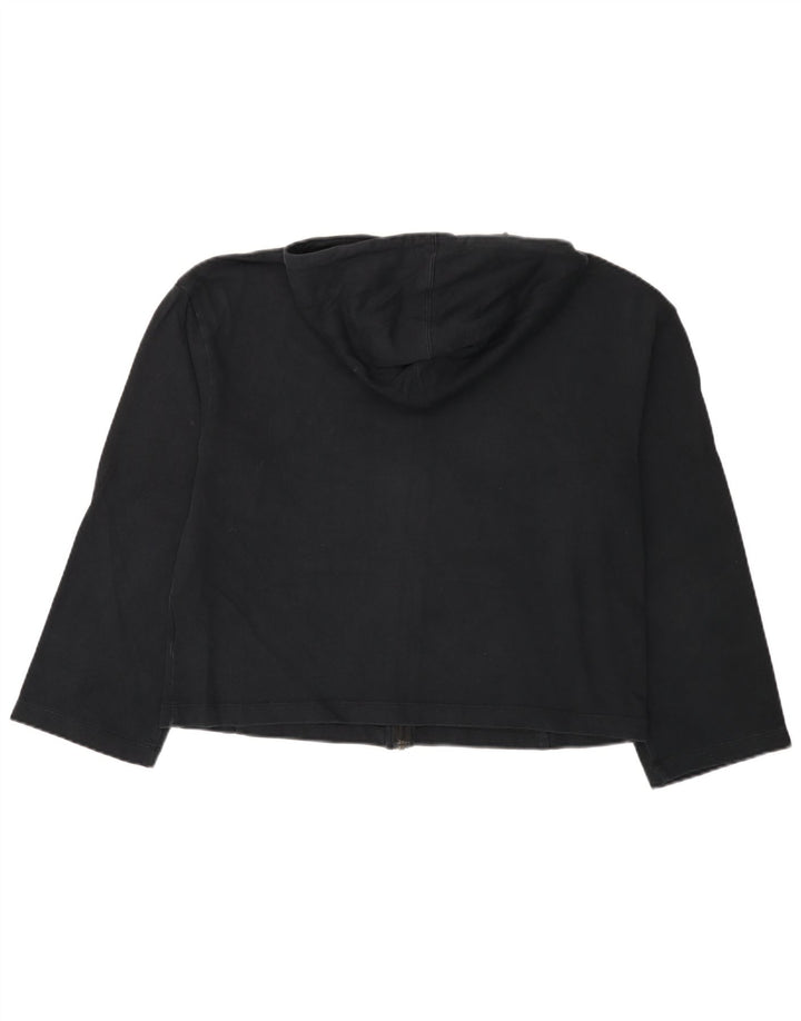 Pulover NIKE pentru femei cu fermoar, UK 12, bumbac mediu negru