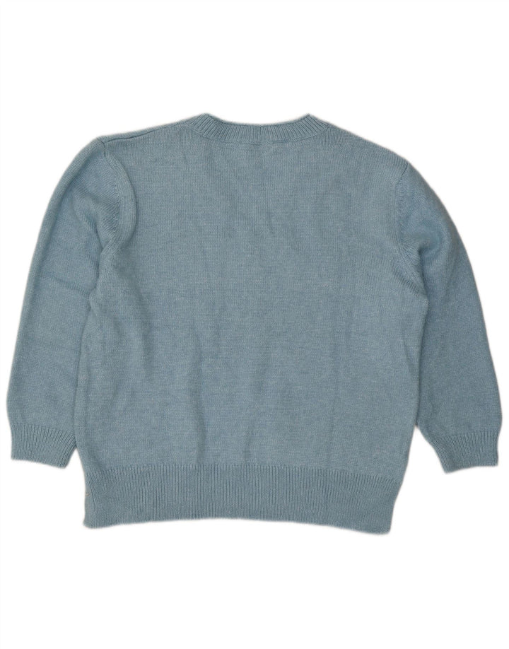 Pulover supradimensionat cu decolteu în V Zara pentru femei UK 18 XL Albastru