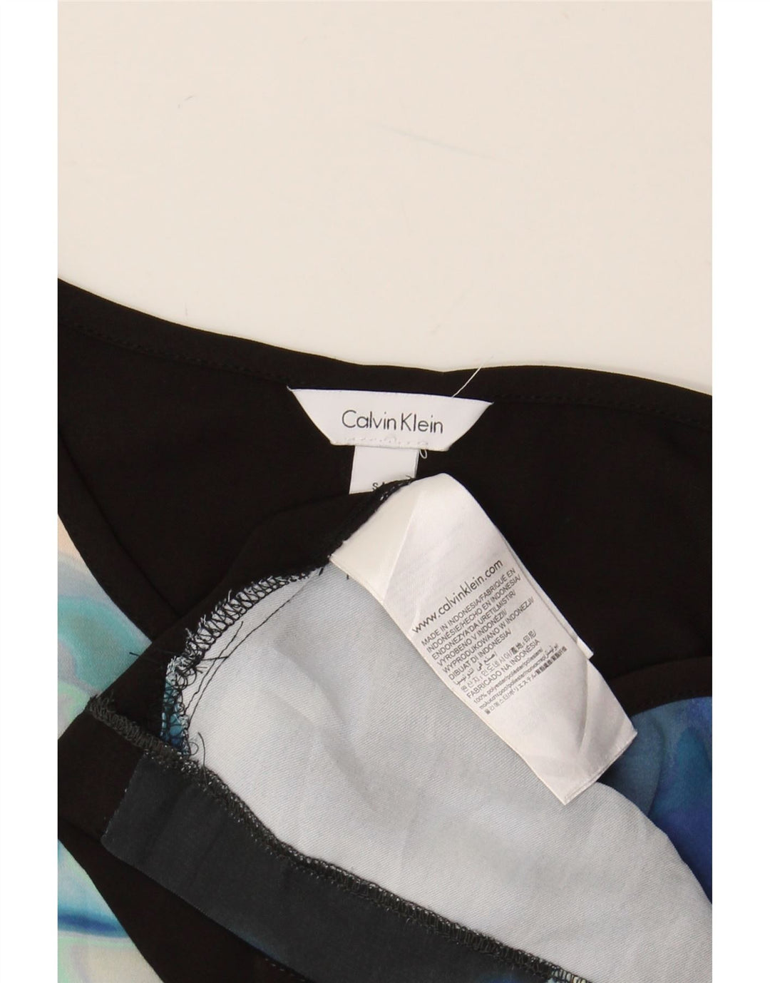 CALVIN KLEIN Bluză Crop Top pentru femei UK 10 Small Bleumarin Floral