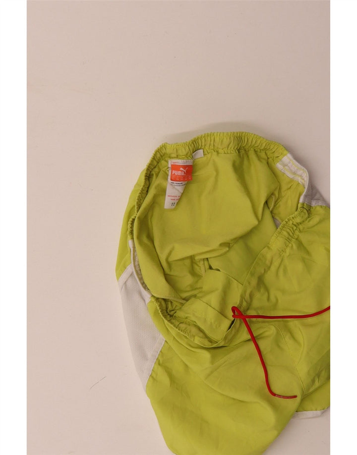 Pantaloni scurti sport PUMA pentru femei UK 14, mari, galben, poliester color bloc