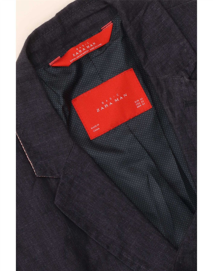 Blazer pentru bărbați Zara cu 2 nasturi EU 54 XL Bleumarin
