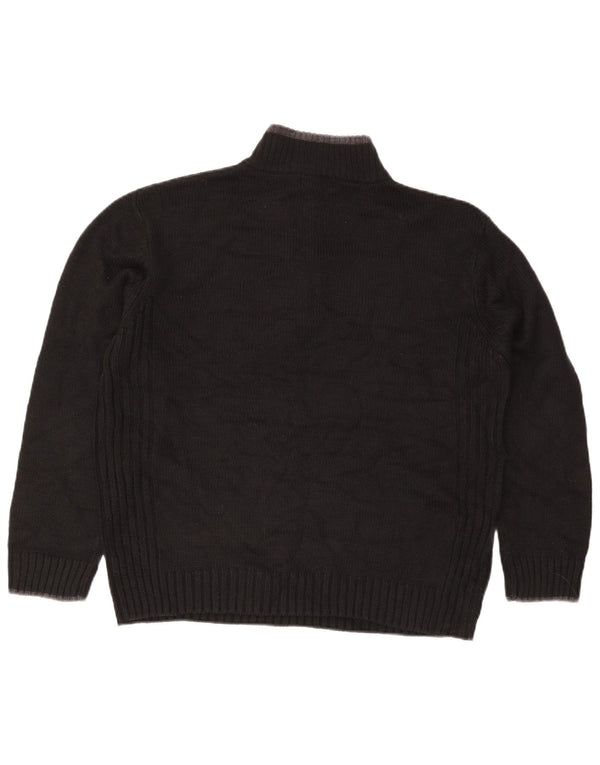 Pulover pentru bărbați Pierre Cardin, cu fermoar și gât, XL, acrilic negru
