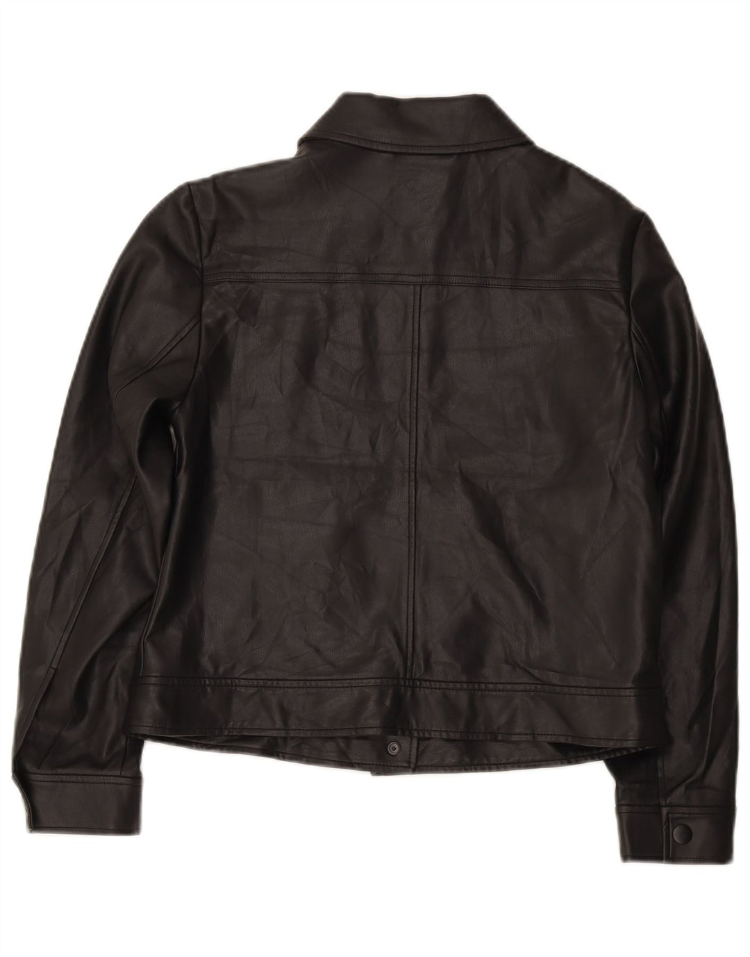 Geacă bomber din piele artificială pentru femei Marks & Spencer UK 12 Medium Black