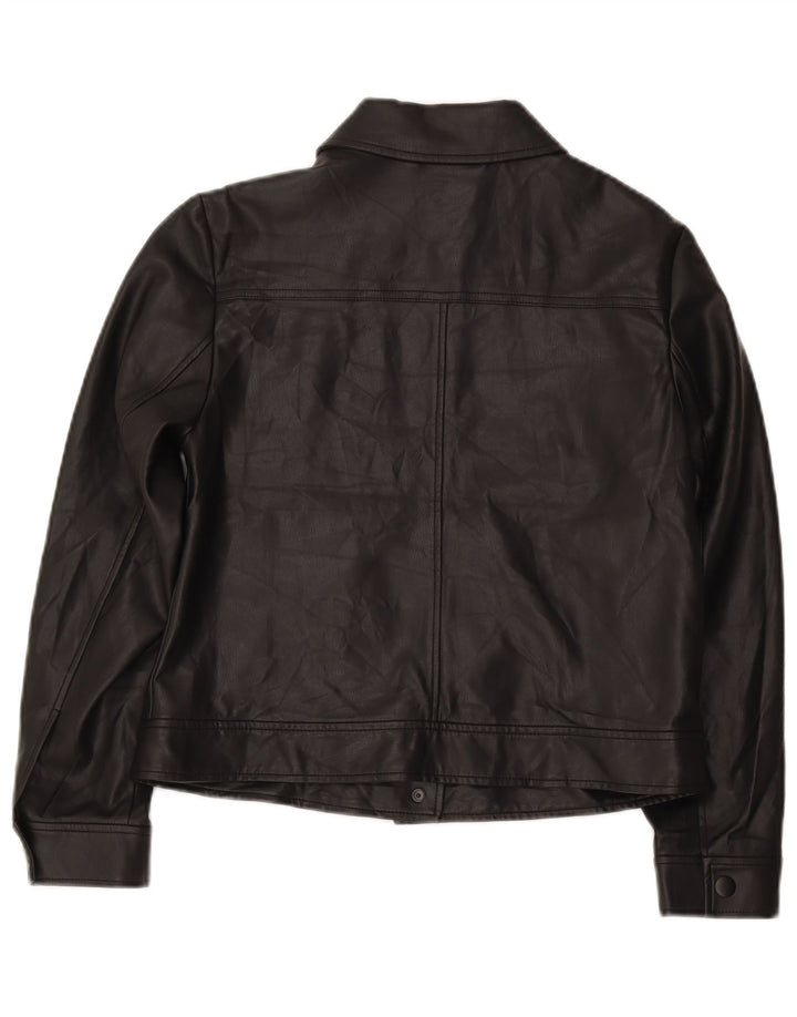 Geacă bomber din piele artificială pentru femei Marks & Spencer UK 12 Medium Black