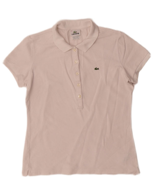 Tricou polo Lacoste pentru femei Mărimea 42 Bumbac alb mare