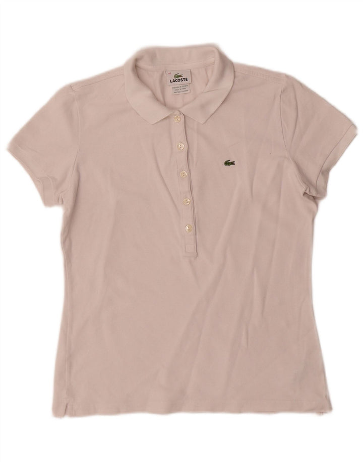 Tricou polo Lacoste pentru femei Mărimea 42 Bumbac alb mare