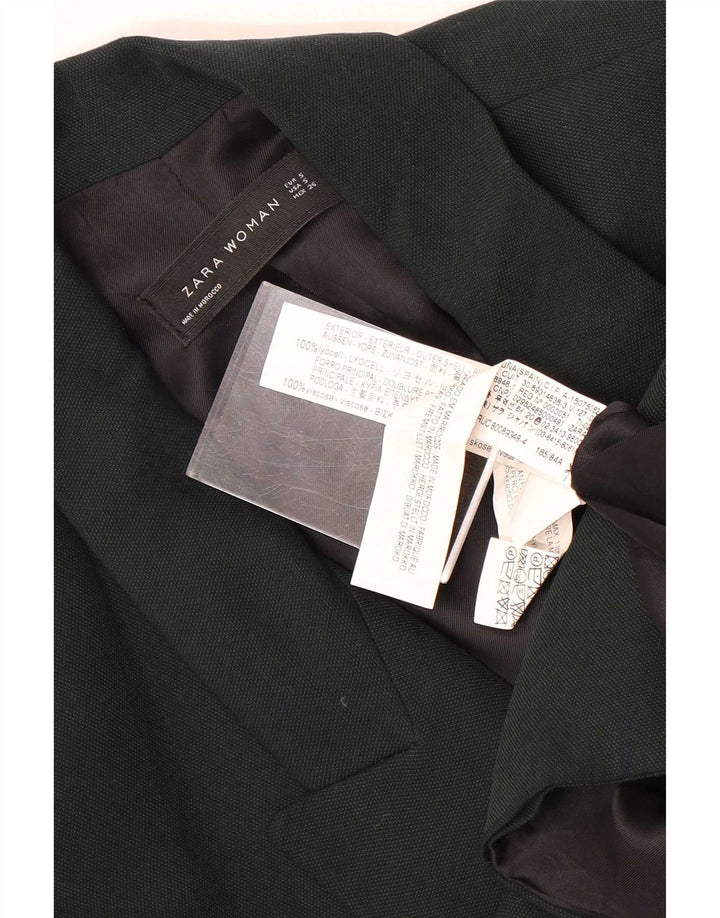 Jachetă Blazer pentru femei Zara, cu două piepturi, UK 10, lyocell verde mic