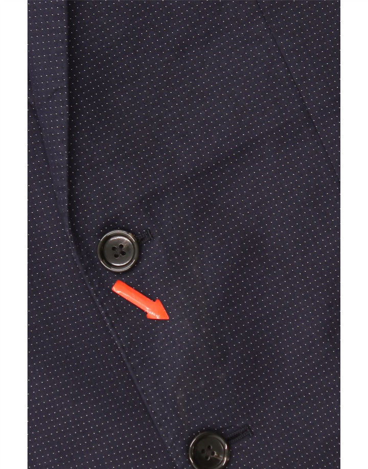 J. Crew Sacou Ludlow pentru bărbați, cu 2 nasturi, Marea Britanie 36 Mic, bleumarin, cu pete