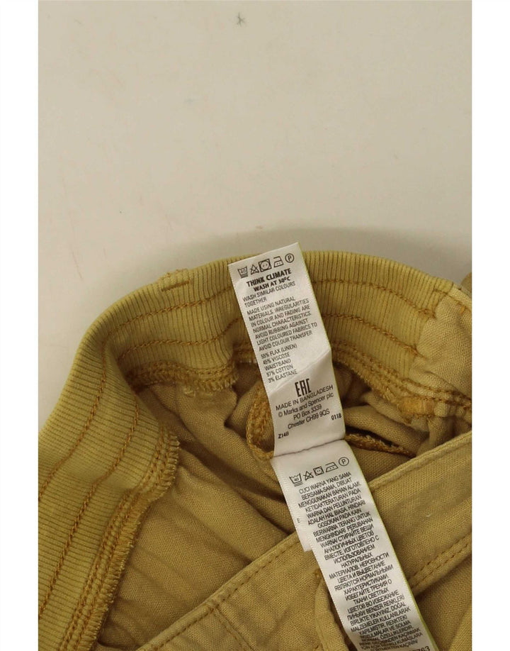 Marks & Spencer Pantaloni scurți pentru femei UK 16 Large W34 Khaki Linen