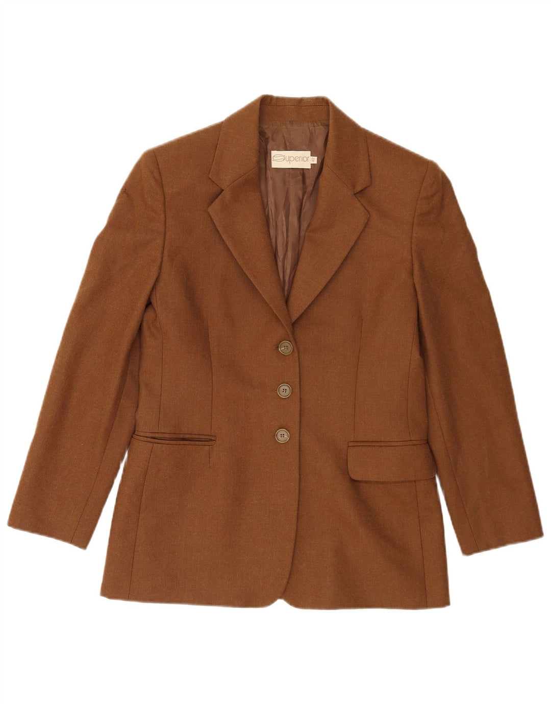 Jachetă Blazer Superior pentru femei cu 3 nasturi IT 42 Viscoză maro medie