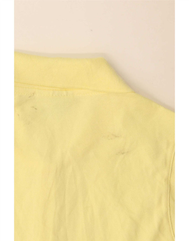 Tricou polo fără mâneci Lacoste pentru femei, mărimea 40, bumbac galben mediu