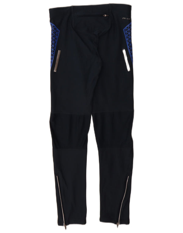 Leggings Dri Fit Nike pentru femei UK 8 Mici, poliester geometric, albastru bleumarin