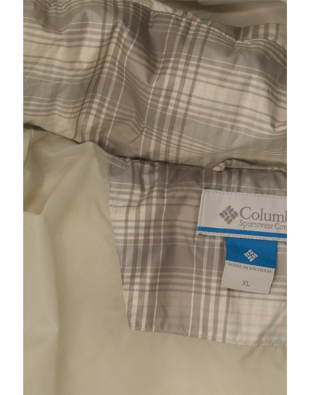 Jachetă căptușită cu glugă Columbia pentru femei UK 18 XL, poliester cu carouri gri