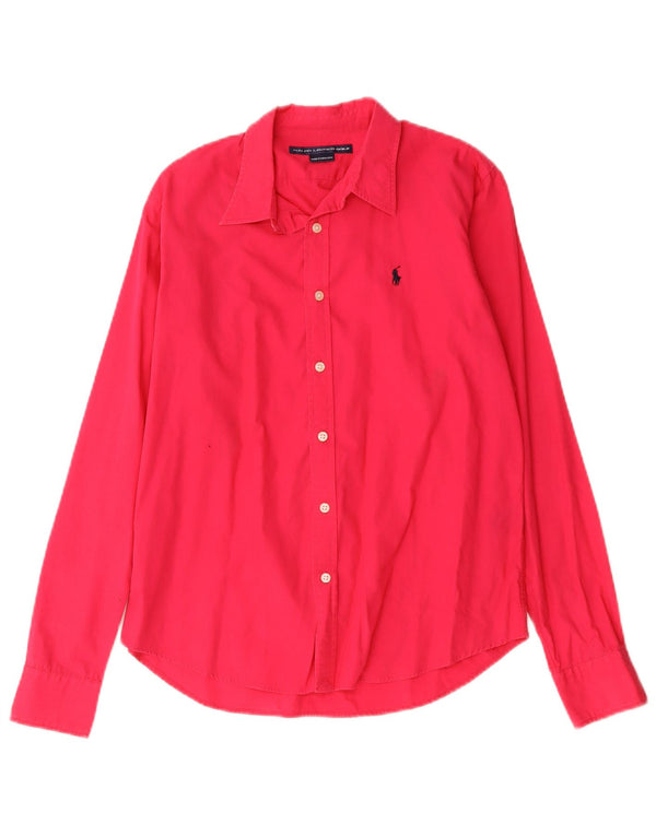Ralph Lauren Womens Shirt UK 14 Medium Red Cotton
