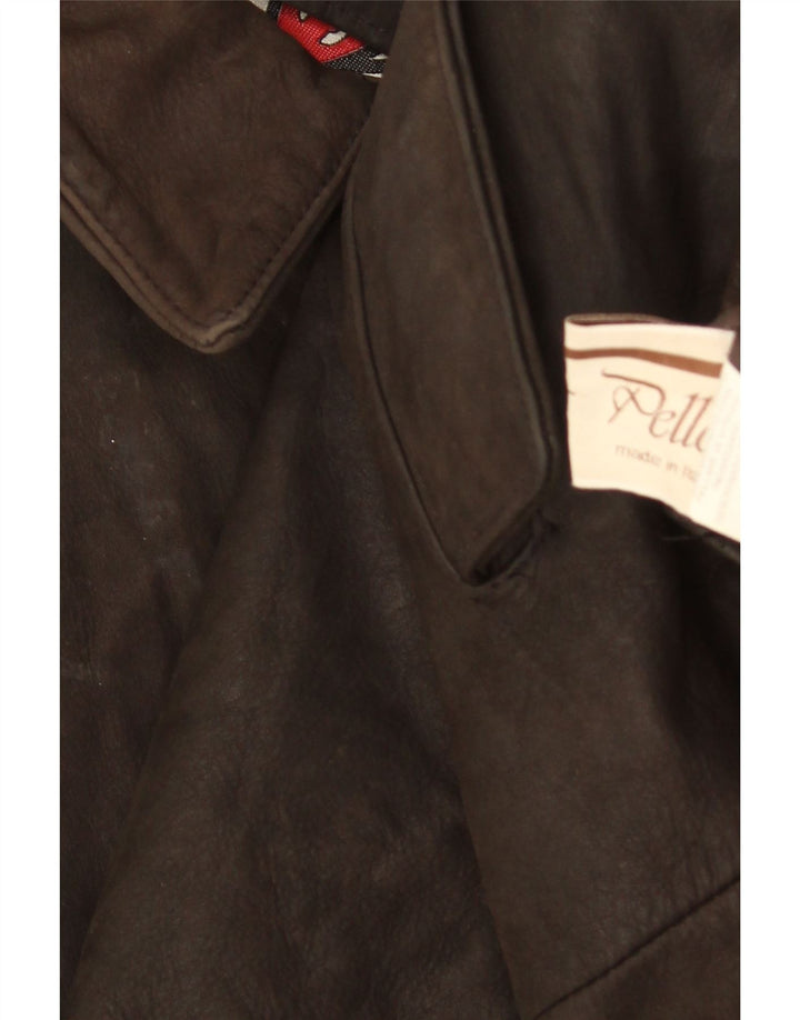 Jachetă de piele pentru femei VINTAGE EU 44 XL din piele maro