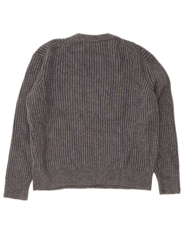 Pulover Massimo Dutti pentru damă cu gât crew pulover UK 16 mare lână gri