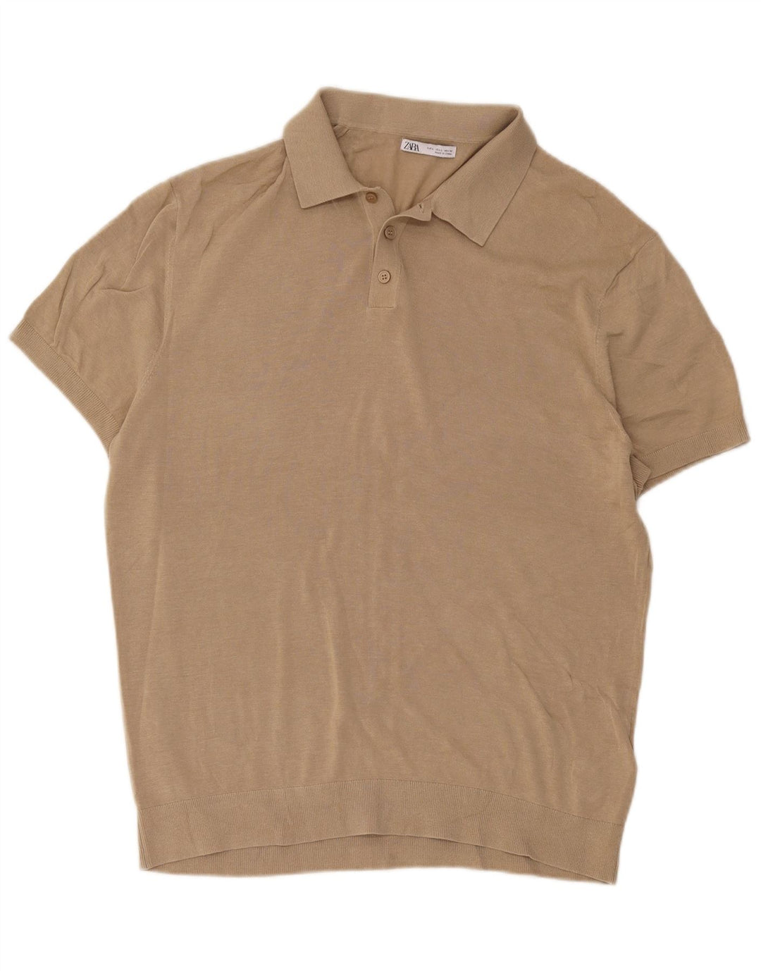 Tricou polo pentru bărbați Zara, mare, bej, bumbac