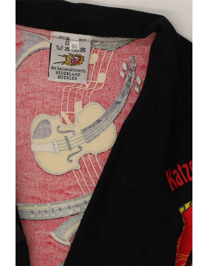 Palton de damă vintage cu model abstract la dublu piept EU 50 3XL bumbac roșu